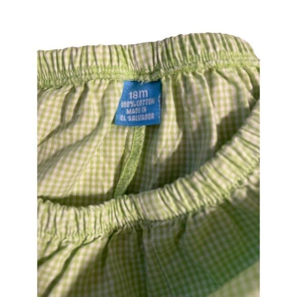 Anavini outfit green and white gingham bloomer 2 piece size 18 month - Picture 5 of 6